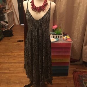 Free People Black Patterned Midi/Maxi Dress